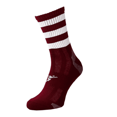 Precision Pro Hooped GAA Mid Socks Junior Maroon/White J12-2