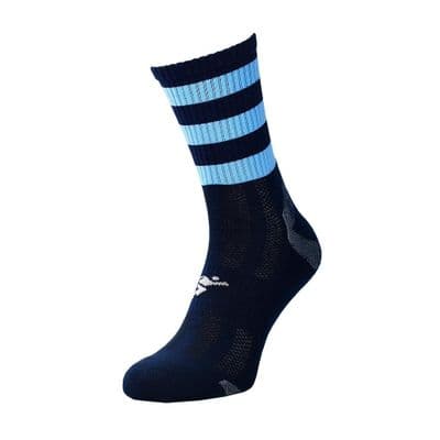 Precision Pro Hooped GAA Mid Socks Junior Navy/Sky 3-6