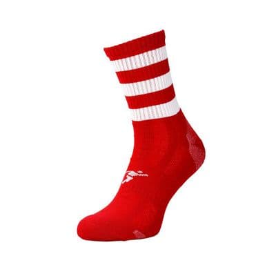 Precision Pro Hooped GAA Mid Socks Junior Red/White 3-6