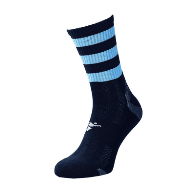 Precision Pro Hooped GAA Mid Socks Navy/Sky 7-11