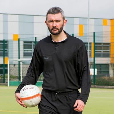 Precision Referee Long Sleeve Shirt Black/White L 38-40