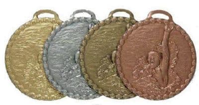 SILVER 50mm Baclstroke Female Swimmer 674 Medal