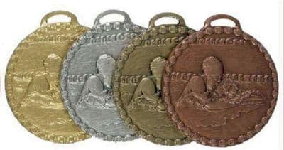 SILVER 50mm Breaststroke Female Swimmer 679 Medal