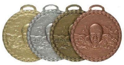 SILVER 50mm Butterfly Swimmer Female 677 Medal