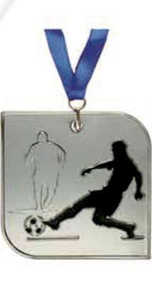 SILVER 50mm Square Football Medal 00.27.050.s Medal