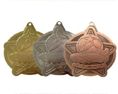 SILVER 50mm Star Football 63571 Medal