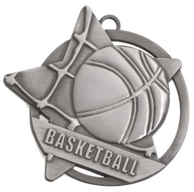 SILVER 60mm Basketball SM10S Medal