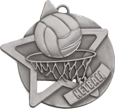SILVER 60mm Netball SM19S Medal