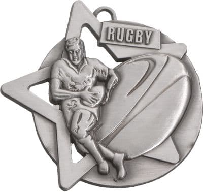 SILVER 60mm Rugby SM23S Medal