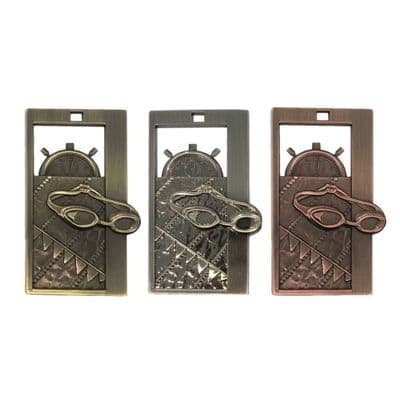 SILVER 65mm Rectangle Swimming Medal 00.75.65.s Medal