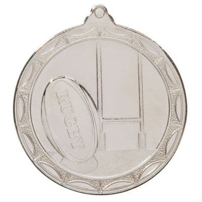 SILVER Cascade Rugby Medal Silver 50mm