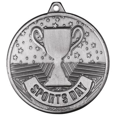 SILVER Cascade Sports Day Iron Medal Antique Silver 50mm