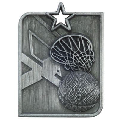 SILVER Centurion Star Series Basketball Medal Silver 53x40mm
