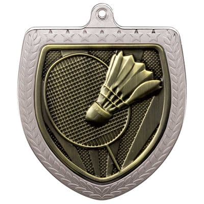 SILVER Cobra Badminton Shield Medal Silver 75mm