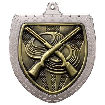 SILVER Cobra Clay Pigeon Shooting Shield Medal Silver 75mm