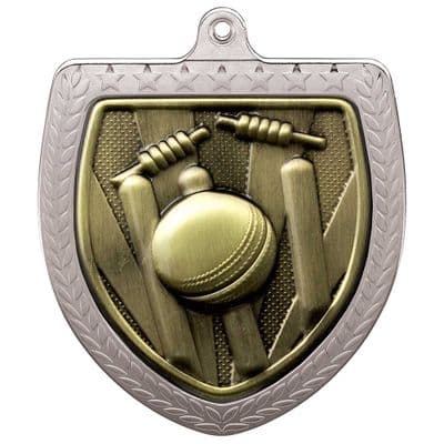 SILVER Cobra Cricket Shield Medal Silver 75mm