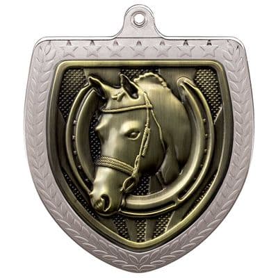 SILVER Cobra Equestrian Shield Medal Silver 75mm