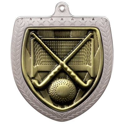 SILVER Cobra Field Hockey Shield Medal Silver 75mm