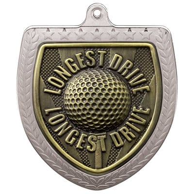 SILVER Cobra Golf Longest Drive Shield Medal Silver 75mm