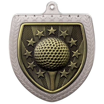 SILVER Cobra Golf Shield Medal Silver 75mm
