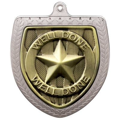 SILVER Cobra Well Done Shield Medal Silver 75mm