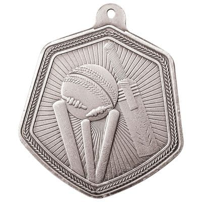 SILVER Falcon Cricket Medal Silver 65mm