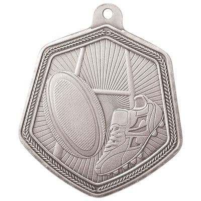 SILVER Falcon Rugby Medal Silver 65mm