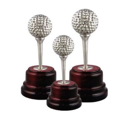 SILVER GOLF TROPHY 13CM