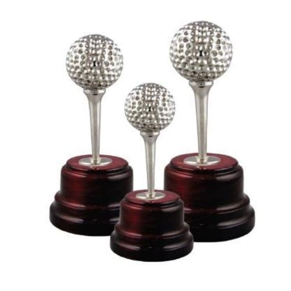 SILVER GOLF TROPHY 13CM