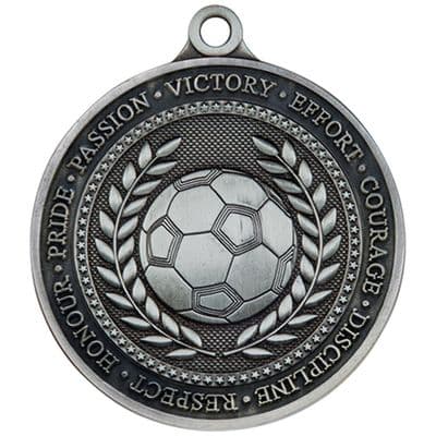 SILVER Olympia Football Medal Antique Silver 60mm