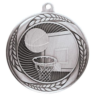 SILVER Typhoon Basketball Medal Silver 55mm