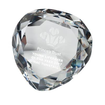 Venus Optical Crystal Paperweight 80mm including etching