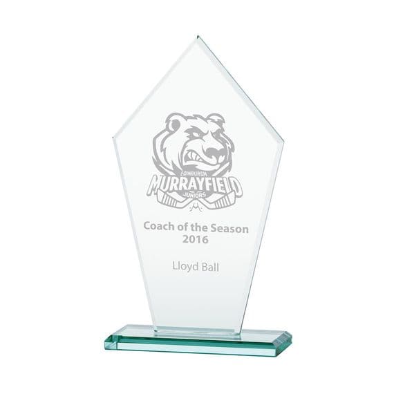 Victory Jade Glass Award 195mm including etching
