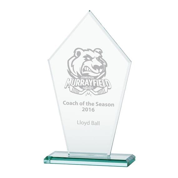 Victory Jade Glass Award 215mm including etching