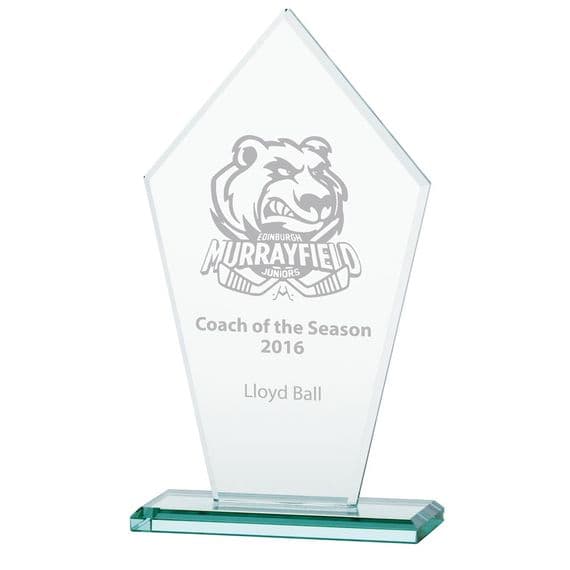 Victory Jade Glass Award 235mm including etching