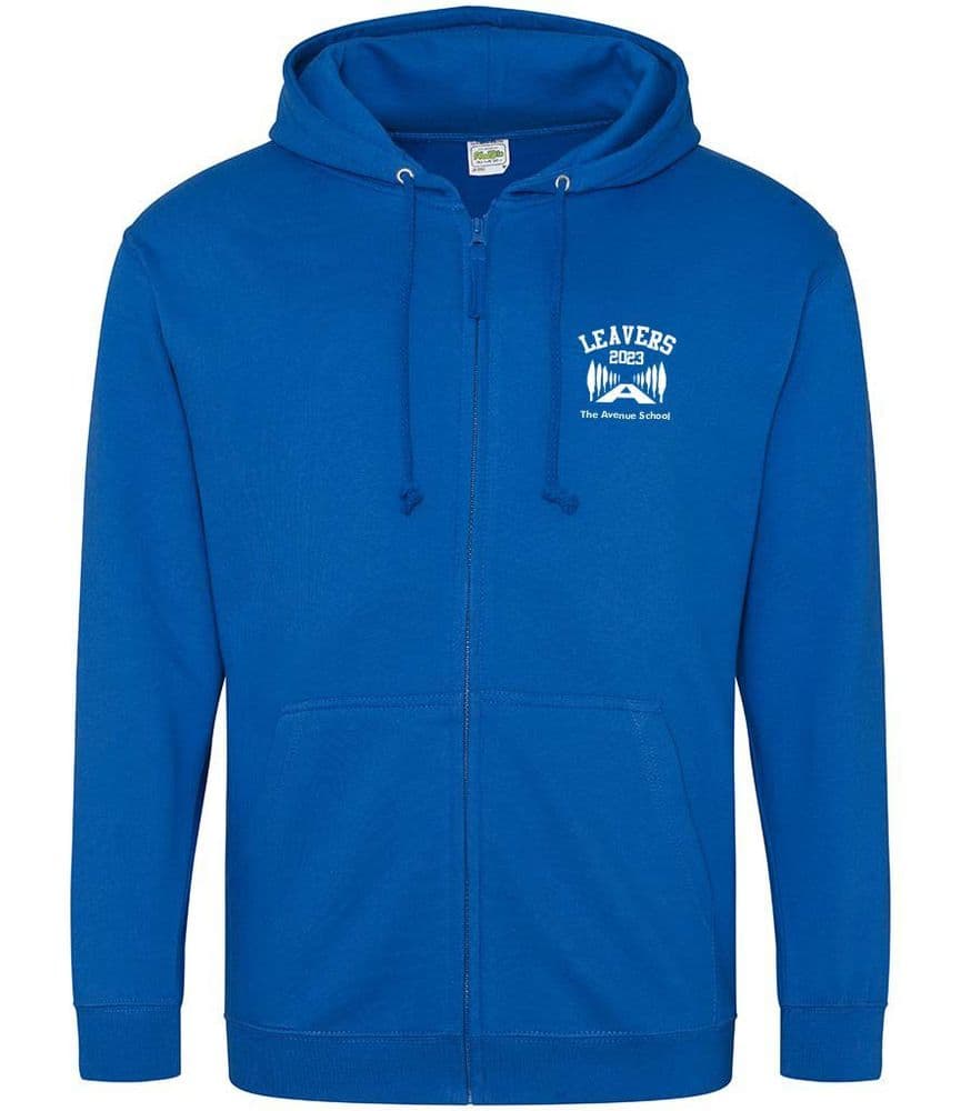 The Avenue School Leavers Zipped Hoodie Royal Blue