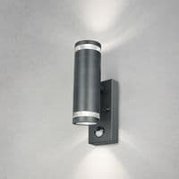 4lite Marinus GU10 Up & Down Outdoor Wall Light with PIR | Anthracite Grey