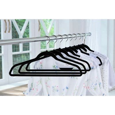 50 x Hangers Flocked Strong Non-Slip Space Saving Clothes Hanger