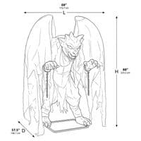 7.3ft Animated Gargoyle Halloween Motion Sensor with LED Eyes Sound