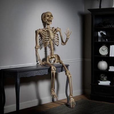 7ft Poseable Skeleton Halloween Decoration Life Size Full Body Bone Prop Indoor