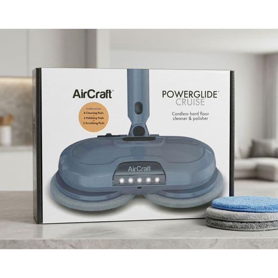 AirCraft PowerGlide Cruise Cordless Hard Floor Cleaner Polisher 10 Pads
