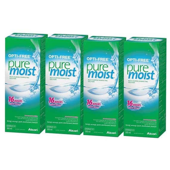 Alcon Opti Free Pure Moist MultiPurpose Contact Lens Solution 4 x 300ml 6 Months
