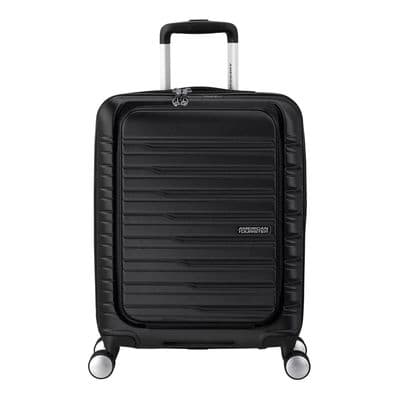 American Tourister Frontloader 55cm Carry On Suitcase | Black,Spinner,TSA Lock