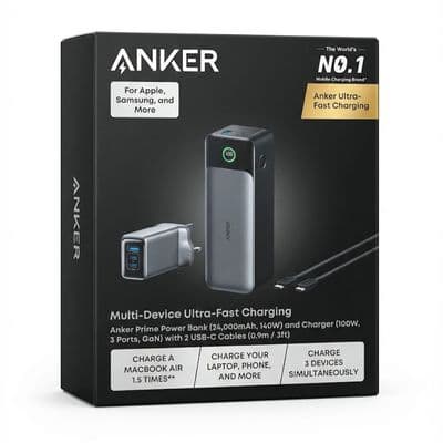 Anker 737 24000mAh Power Bank & 100W Prime GaN Charger Bundle USB-C