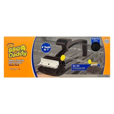 BBQ Daddy Grill Scrubber 2pc Set | Steam Cleaning Bristle-Free Brush Tool Pack