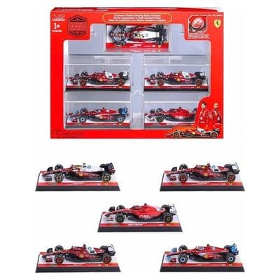 Bburago 1:43 F1 5 Car Pack Ferrari McLaren Mercedes Red Bull Formula Racing