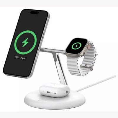 Belkin BoostCharge Pro 3 in 1 Wireless Magnetic Charging Stand Qi2 White