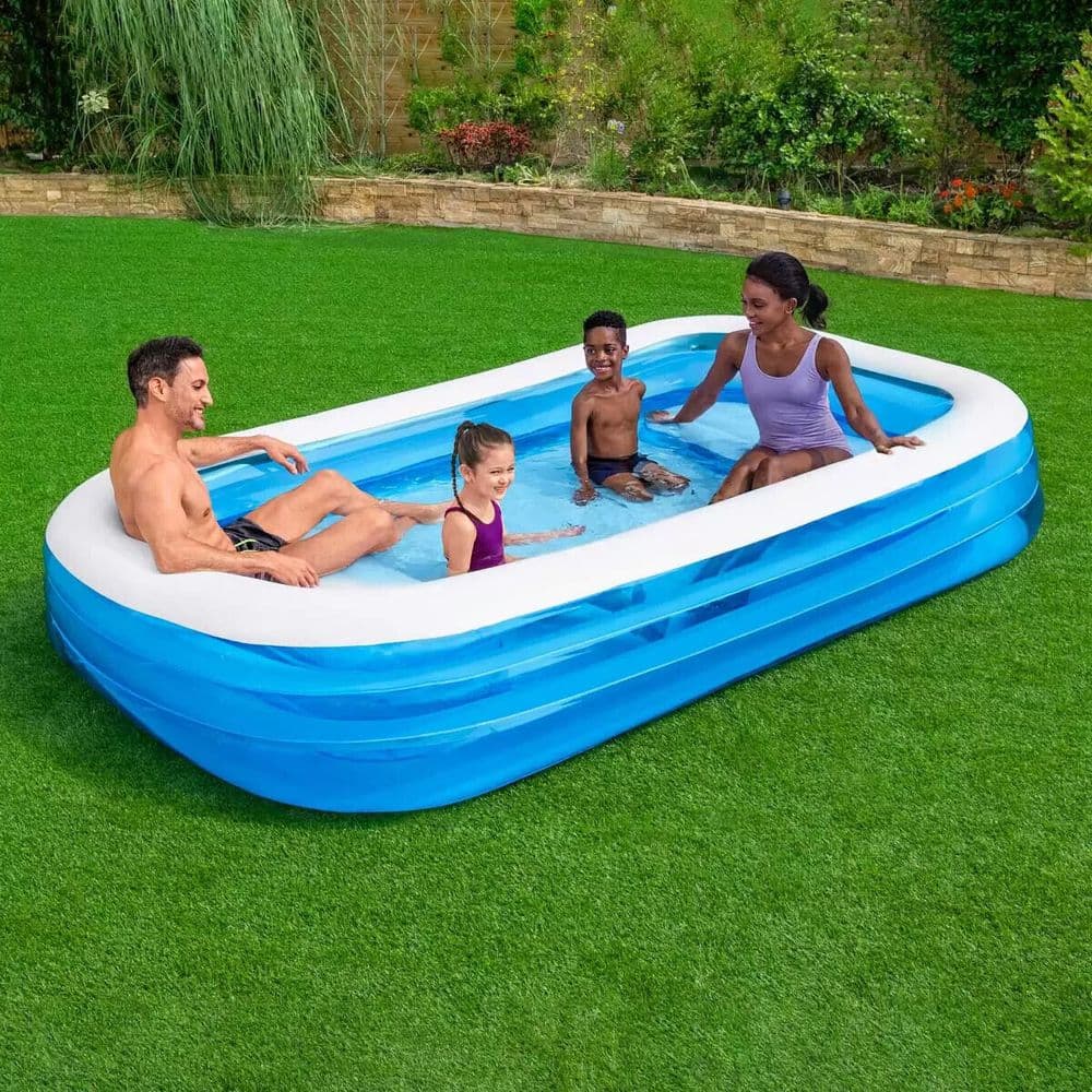 Bestway H20GO 10ft Family Fun Inflatable Pool Rectangular Paddling