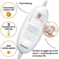 Beurer HK Cosy Electric Heat Pad Red Trim | 3 Heat Settings | Auto Off