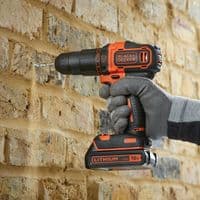 BLACK+DECKER 18V Lithium Ion 1.5 AH 2 Speed Hammer Drill 32Pc Accessory Set